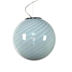 Saliegroene Murano glazen kroonluchter met werveling, 40 cm