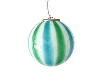 Murano Stripes Filigree Lamp, Green/Blue - Handcrafted by Murano Glass Masters, 30 cm