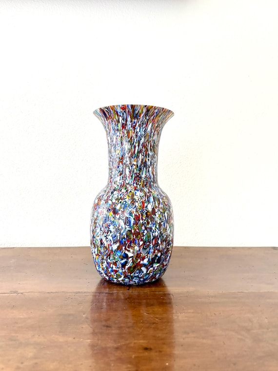 Vaso in vetro di Murano con Murrine