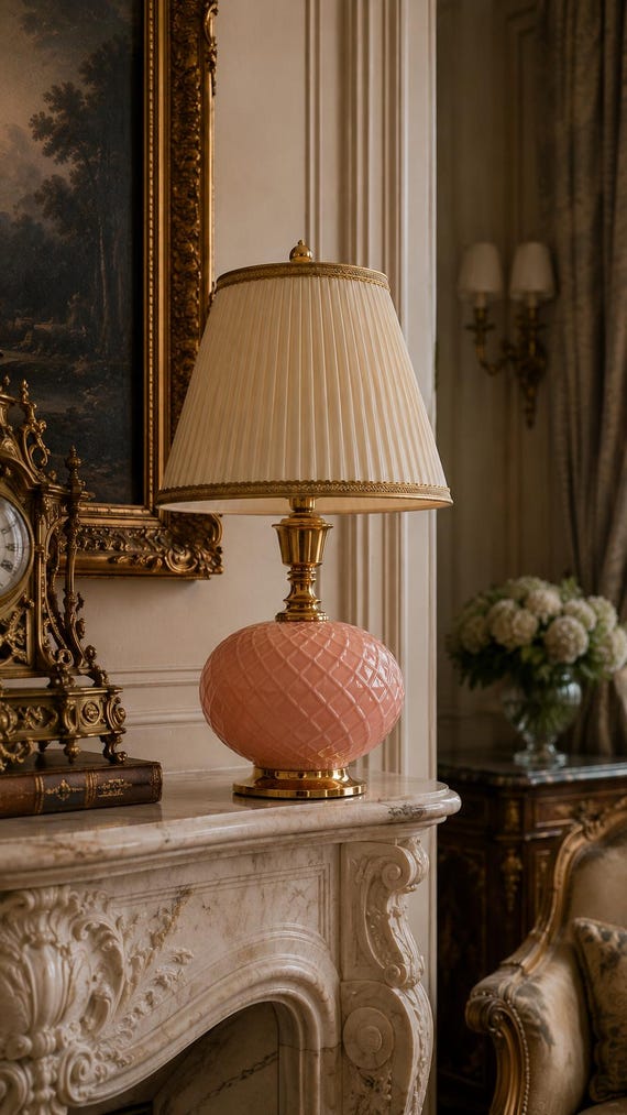 Coppia di lampade da tavolo in vetro rosa MURANO by RIVOLTA Milano, vintage '60, molto rara