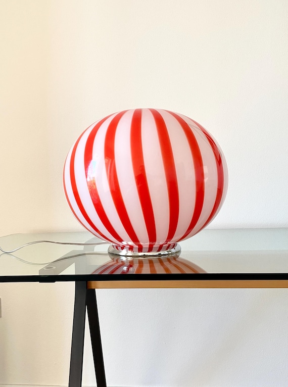 Prezzo speciale- Lampada da tavolo FILIGRANA in vetro di MURANO lampada - realizzata a mano dai maestri vetrai di Murano