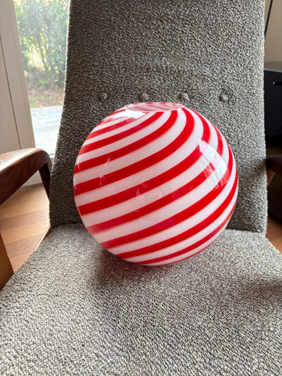 Lampada da soffitto Filigrana Murano Stripes lamp Rosso - realizzata a mano dai maestri vetrai di Murano sphere 30
