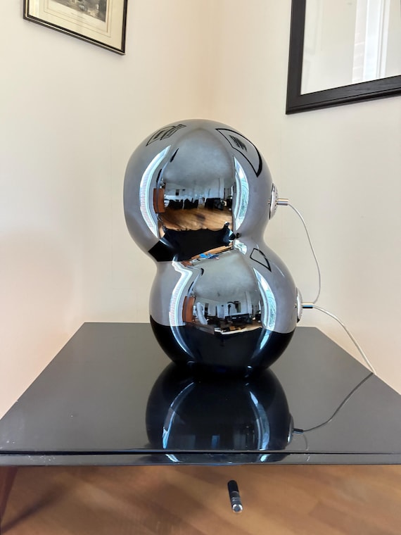 Lampada da tavolo effetto specchio,in vetro di Murano