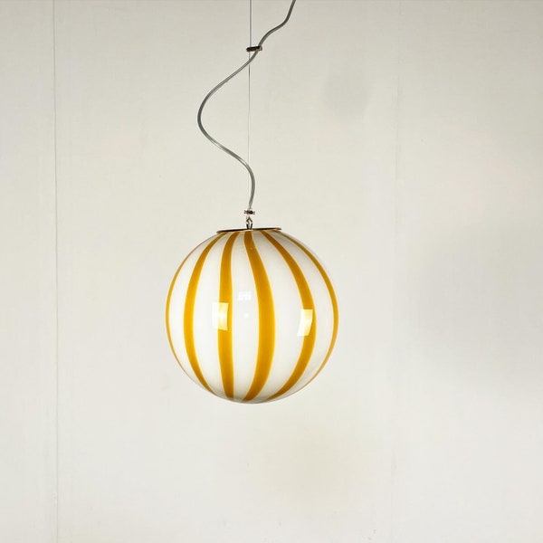 Ceiling lamp - filigree Murano stripes lamp - handmade by Murano glass masters, chandelier