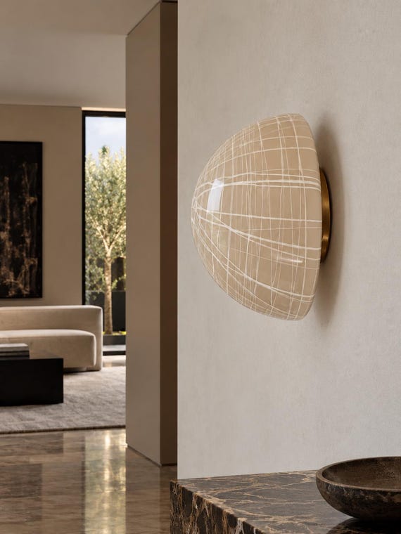 PEONIA wall/ceiling by La MURRINA Murano, color crema, originale vintage '90 mai usata