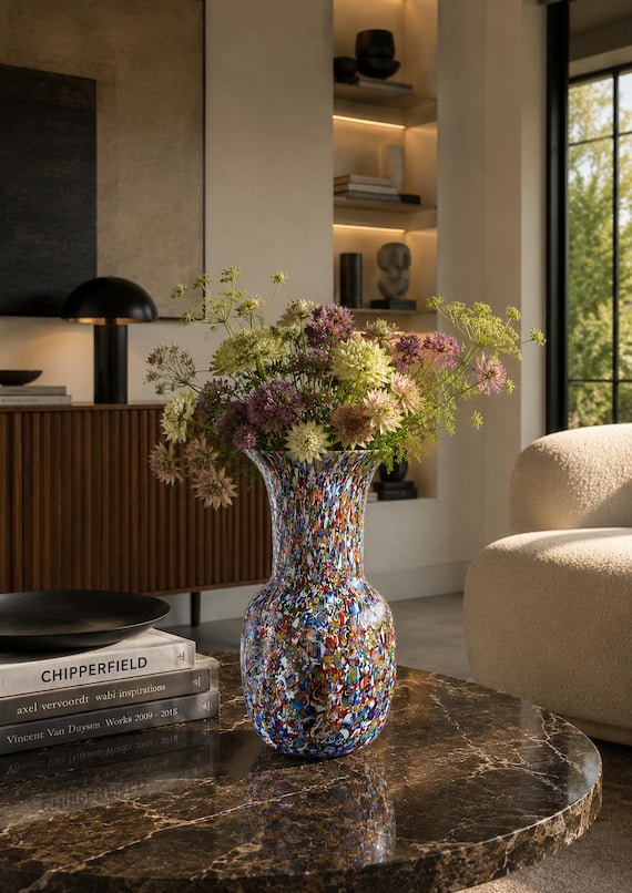 Vaso in vetro di Murano con Murrine