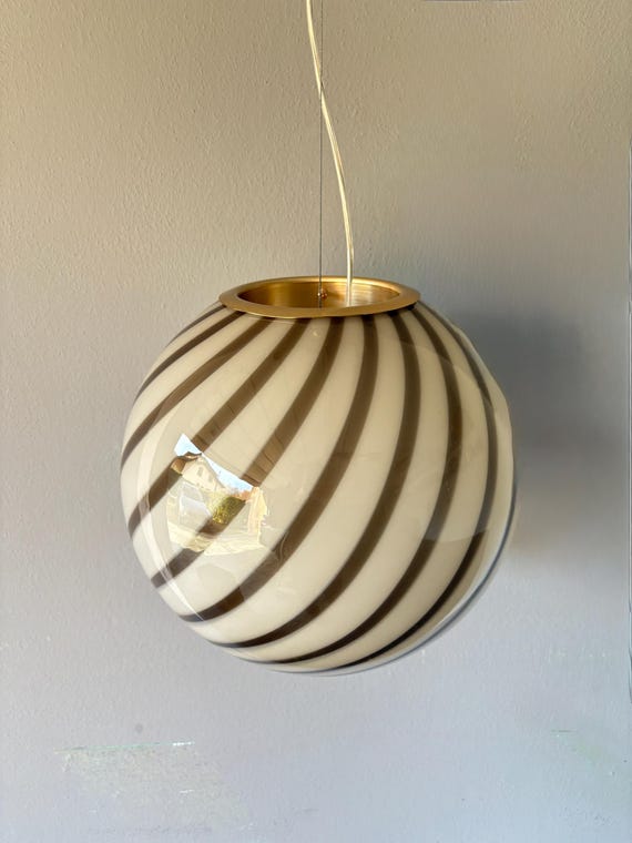 Lampadario rigadin in vetro di  Murano lampada - realizzata a mano dai maestri vetrai