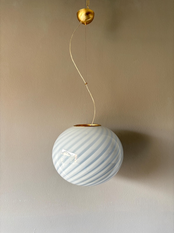 lampadario rigadin in vetro di MURANO lampada - realizzata a mano dai maestri vetrai di Murano