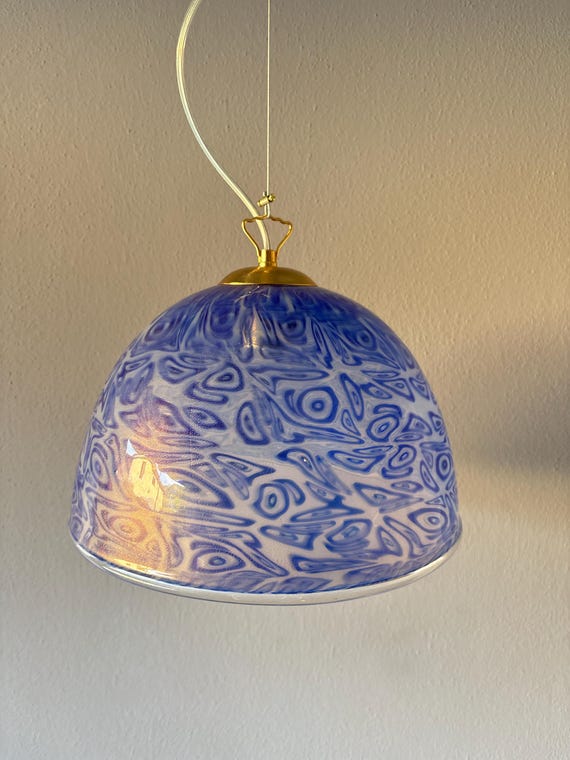 ACQUARIUS ceiling 20 by la MURRINA, lampadario, vetro swirl rigadin Murano, vintage 90s, non usata, silver frame
