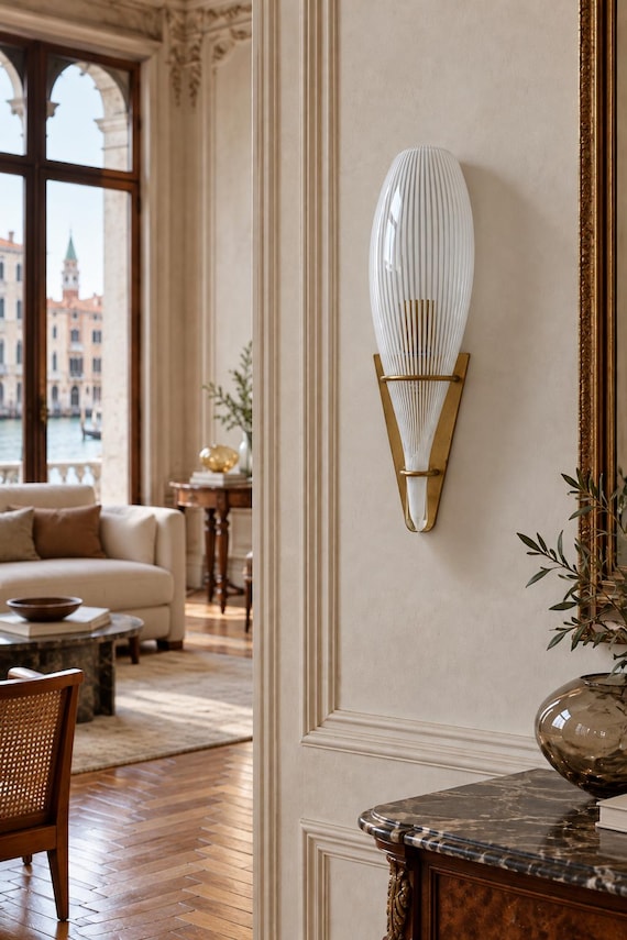Lampada da parete vintage di Lino Tagliapietra per La Murrina, eleganza senza tempo: