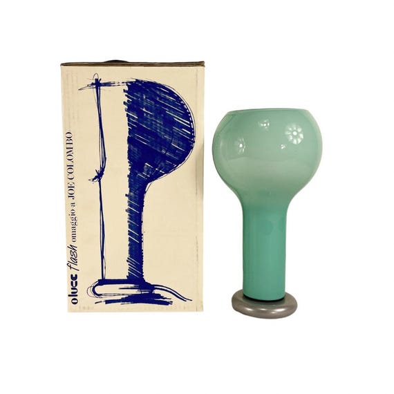 OLUCE - Lampada da tavolo Flash vintage in vetro di Murano di Joe Colombo per Oluce