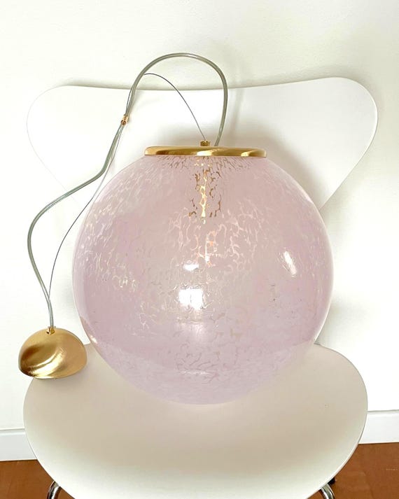 Lampada da soffitto in vetro di Murano : collezione macchia - gocce ROSA