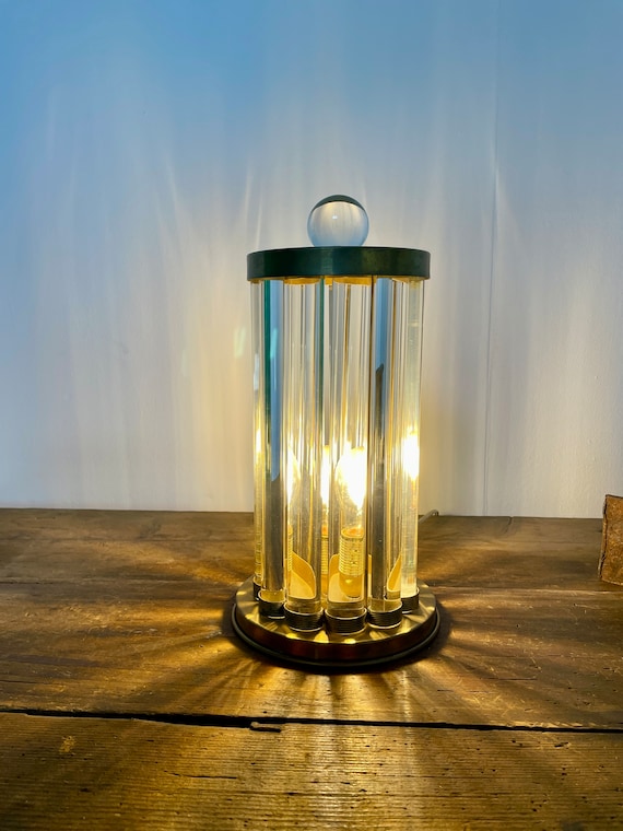 Lampada da tavolo - Lampada anni '50 in vetro di Murano e metallo