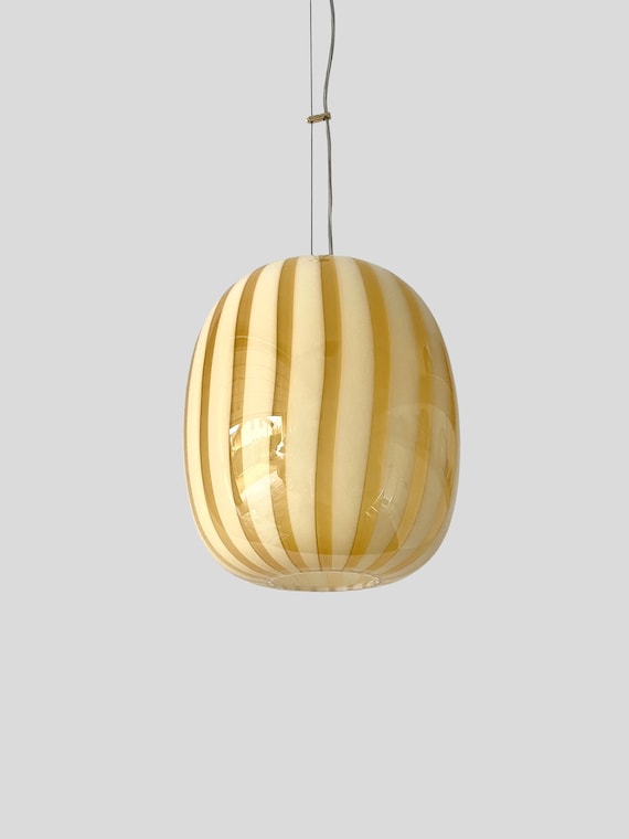 Lampada da soffitto AUREA in vetro di Murano giallo ambra