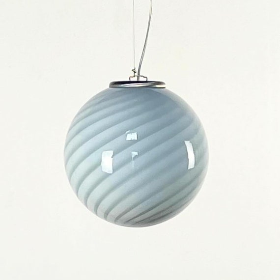 Lampadario in vetro di Muranno swirl colore verde salvia 30 cm