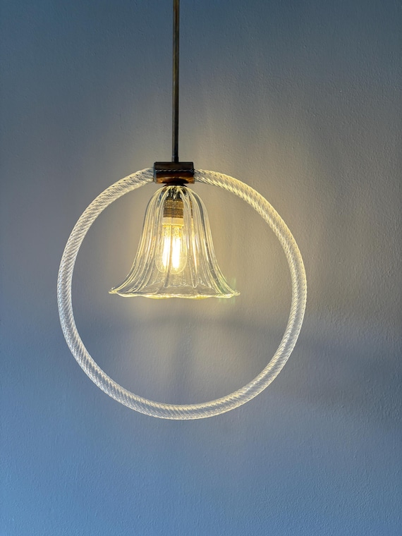 Murano Vintage suspension lamp, beautiful Murano glass chandelier from the 40s, original vintage