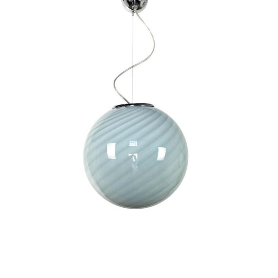Lampadario in vetro di Muranno swirl colore verde salvia 40 cm