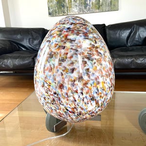 Stor Murano Murrine äggformad bordslampa - H46 - Handgjord av Murano Glass Masters