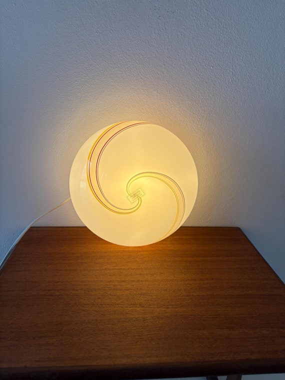 Ceiling or wall lamp in Murano glass, filigree processing