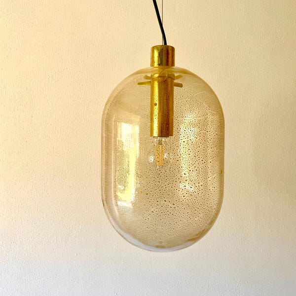 Murano, Murano Glass Chandelier - Vintage Golden Light Chandelier: Rare AV Mazzega Chandelier by Carlo Nason