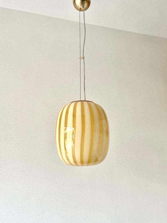 Lampada da soffitto AUREA in vetro di Murano giallo ambra