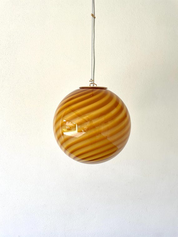 Lampadario di Murano a spirale, MURANO AMBRA INTENSO