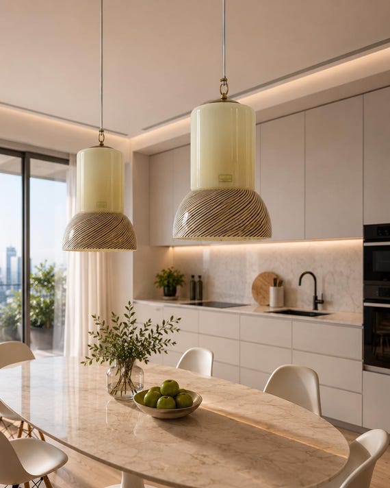 Lampada DeMajo da soffitto - Vetro di Murano con  Filigrana ( prezzo per una lampada )