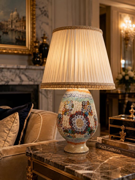 Murrine MILLEFIORI Murano table lamp -  - by LaMurrina