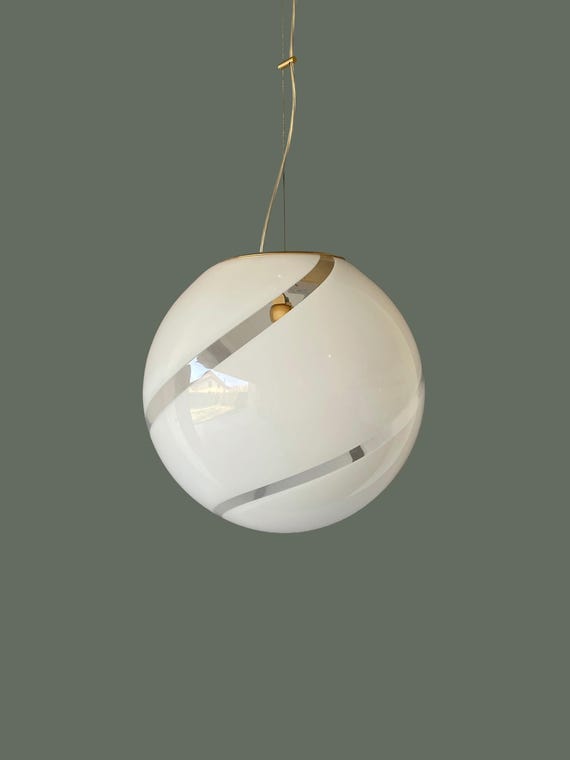 Lampadario vetro Murano vintage '80, lavorato a mano a spirale