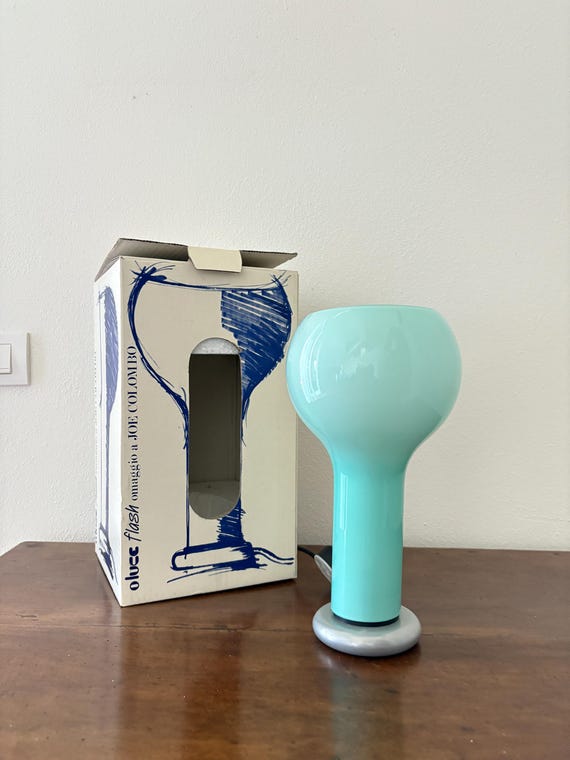 OLUCE - Lampada da tavolo Flash vintage in vetro di Murano di Joe Colombo per Oluce