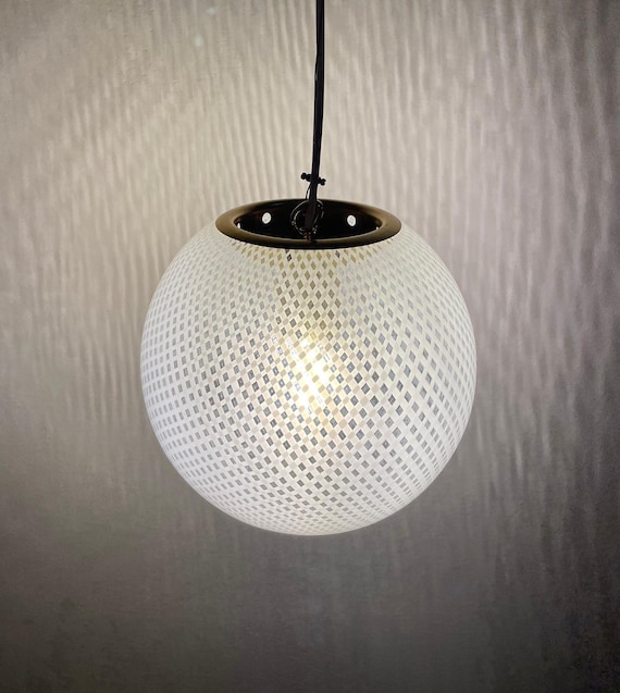 Ceiling lamp , Chandelier - Venini reticello chandelier - vintage Murano glass
