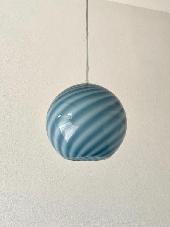 ACQUARIUS ceiling 20 by la MURRINA, lampadario, vetro swirl rigadin Murano, vintage 90s, non usata, silver frame