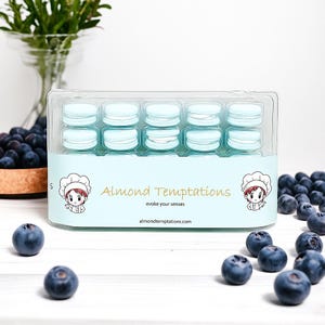 25 Pack Blueberry Chocolate (Light Blue) French Macarons