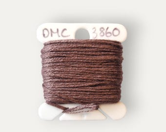 Hilo de algodón trenzado marrón DMC 3860 para bordado a mano o punto de cruz