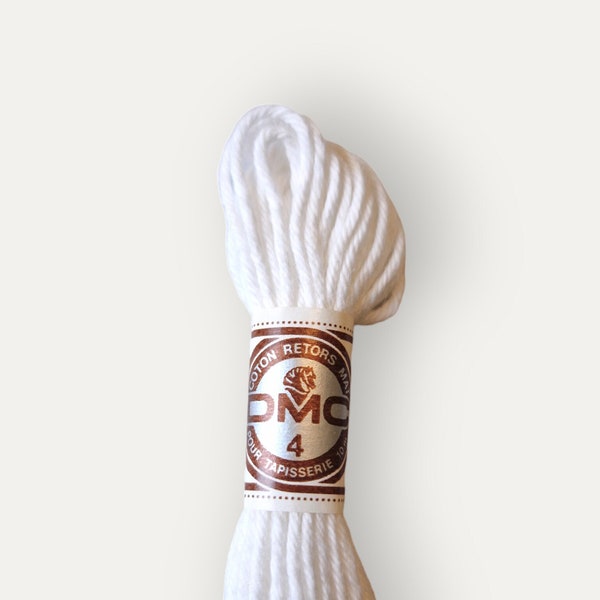 Fil de coton doux blanc DMC, fil à tapisserie Retors mat pour la broderie à la main ou la broderie