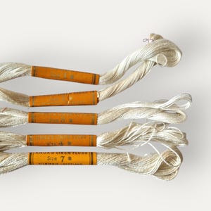 Vintage Knox&#39;s Scottish linen thread hand embroidery or cross stitch, cream linen thread, vintage linen floss, midcentury thread