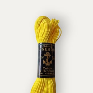 Anchor 290 yellow Coton a Broder thread, cotton twisted thread for hand embroidery or cross stitch