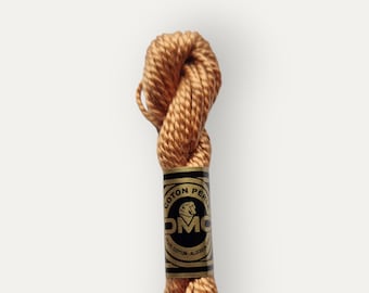 DMC 436 brown perle thread, DMC Perle Coton size 3, cotton twisted thread for hand embroidery or cross stitch