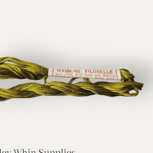 Seta da ricamo verde oliva vintage (244E), filo di seta Filoselle di Pearsall, filo di seta per ricamo a mano o punto croce