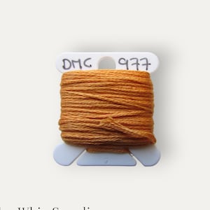 DMC 977 golden brown stranded cotton thread for hand embroidery or cross stitch