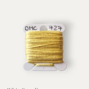 DMC 727 pale yellow stranded cotton thread for hand embroidery or cross stitch