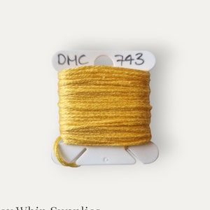 DMC 743 yellow stranded cotton thread for hand embroidery or cross stitch