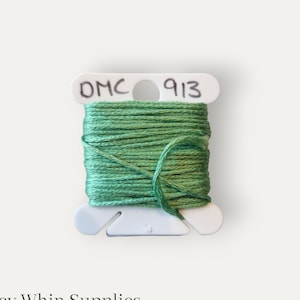 DMC 913 mint green stranded cotton thread for hand embroidery or cross stitch