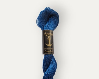 Anchor 148 blue size 5 perle thread, cotton twisted thread for hand embroidery or cross stitch