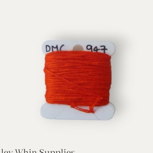 DMC 947 orange stranded cotton thread for hand embroidery or cross stitch