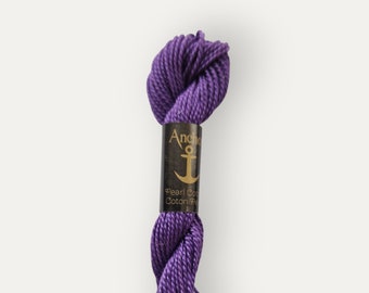 Anchor 111 purple size 5 perle thread, cotton twisted thread for hand embroidery or cross stitch