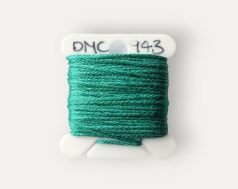 DMC 943 green stranded cotton thread for hand embroidery or cross stitch