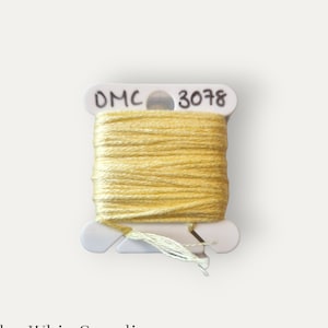 DMC 3078 pale yellow stranded cotton thread for hand embroidery or cross stitch