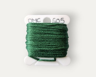 DMC 505 dark green stranded cotton thread for hand embroidery or cross stitch
