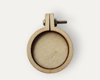 1 inch mini embroidery hoop, wooden embroidery hoop, mini embroidery frame with backing